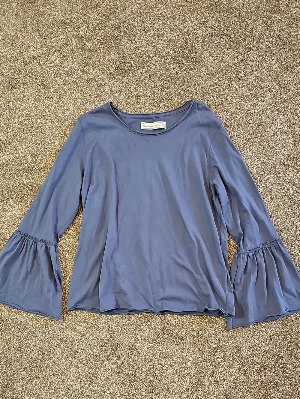 Abercrombie & Fitch Blue Bell-Sleeve Long Sleeve Tee